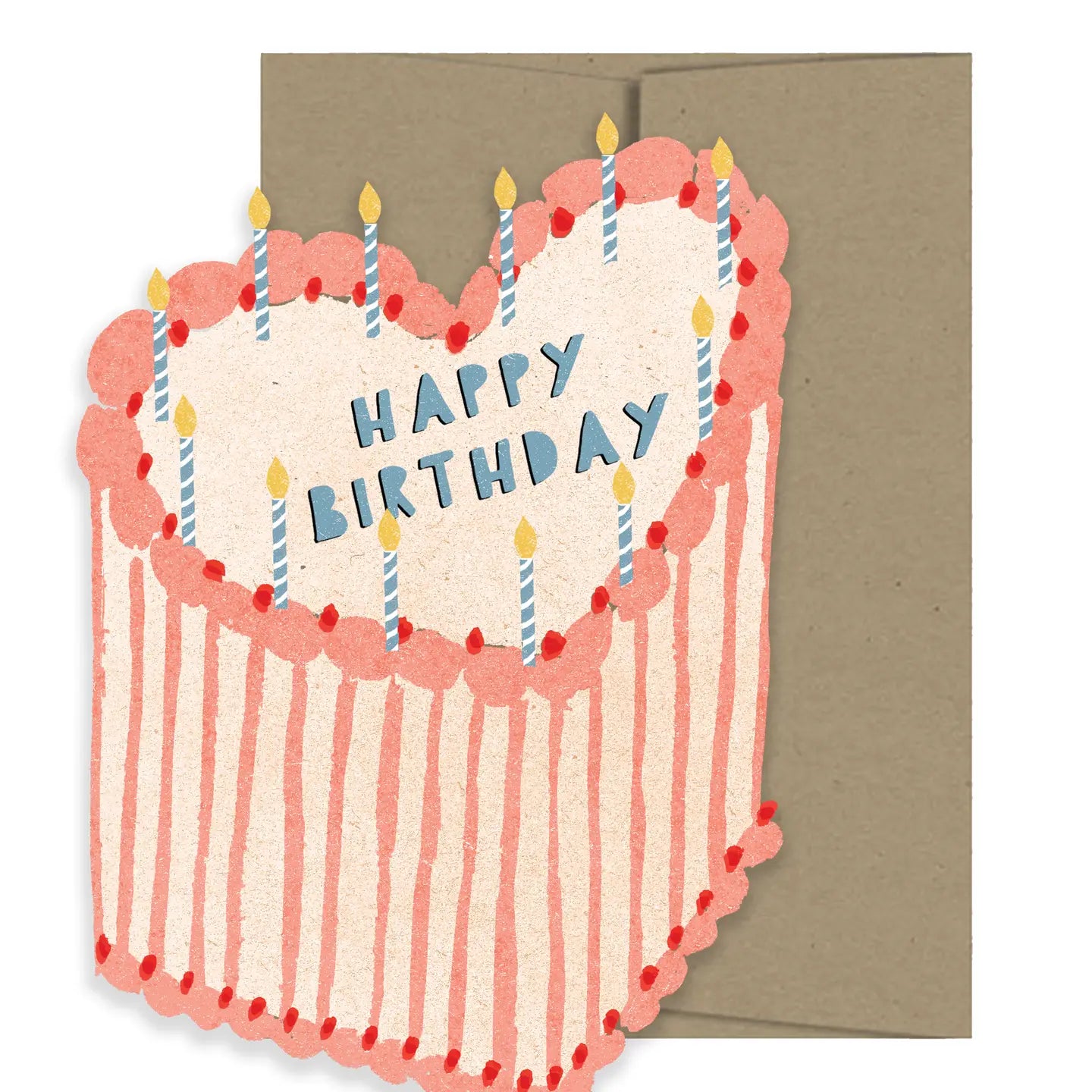 Heart Cake Birthday Die Cut Card