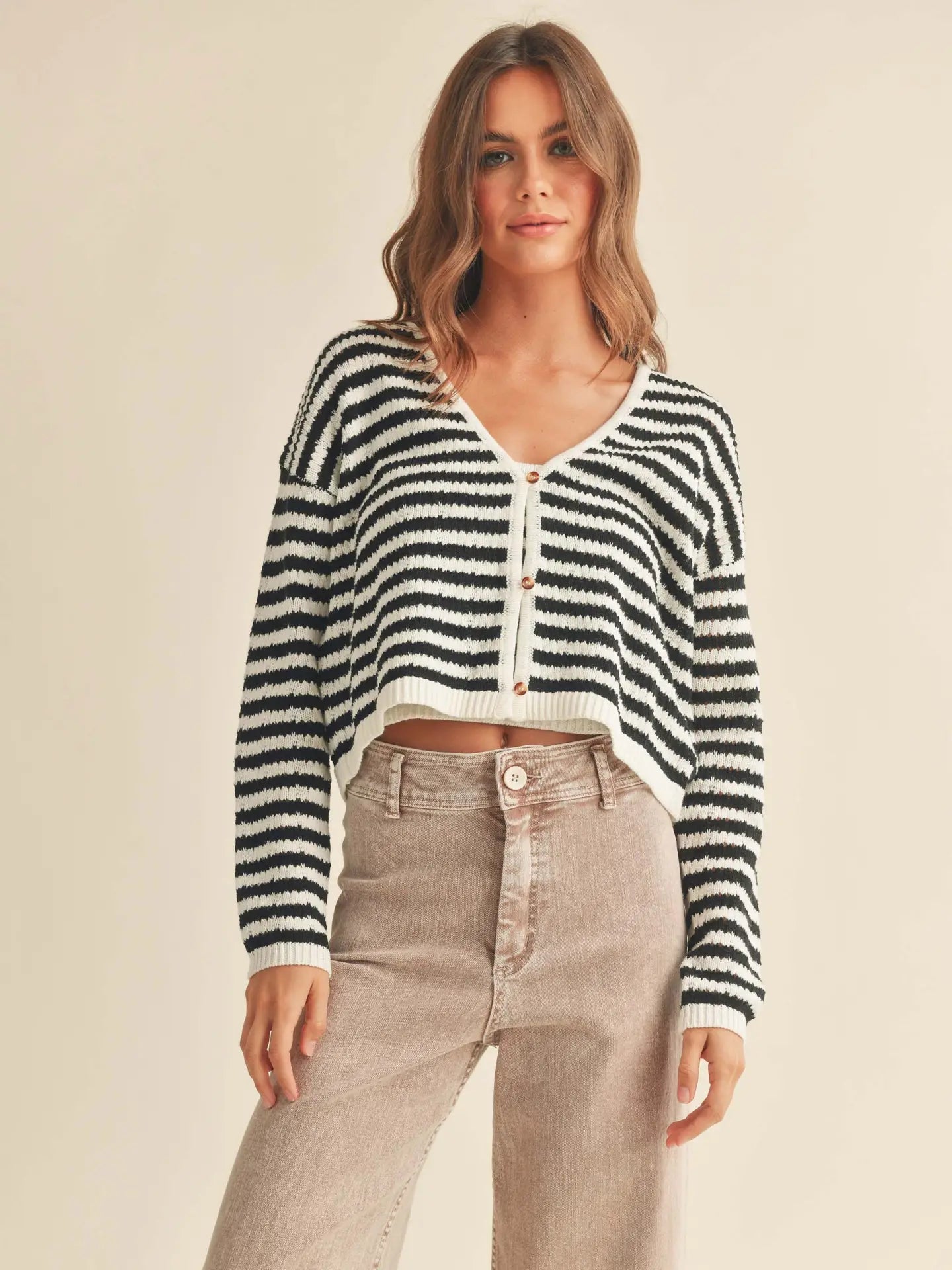 Crochet Striped Cardigan | MIOU MUSE