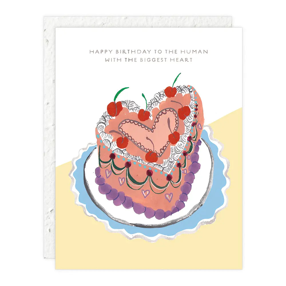 Heart Shaped Cake Birthday Card