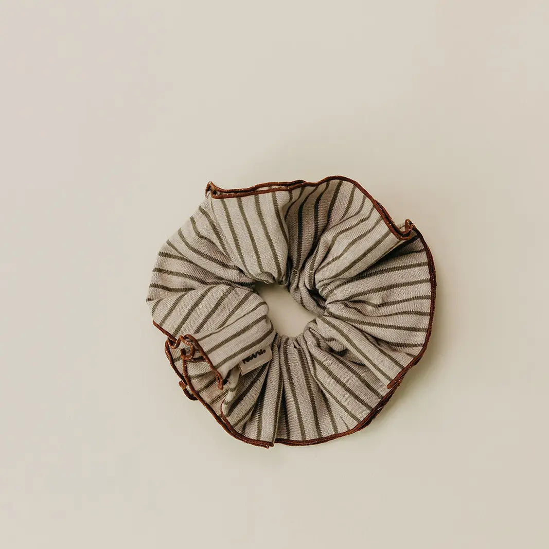 Corset Scrunchie | Striped Brown + Tan