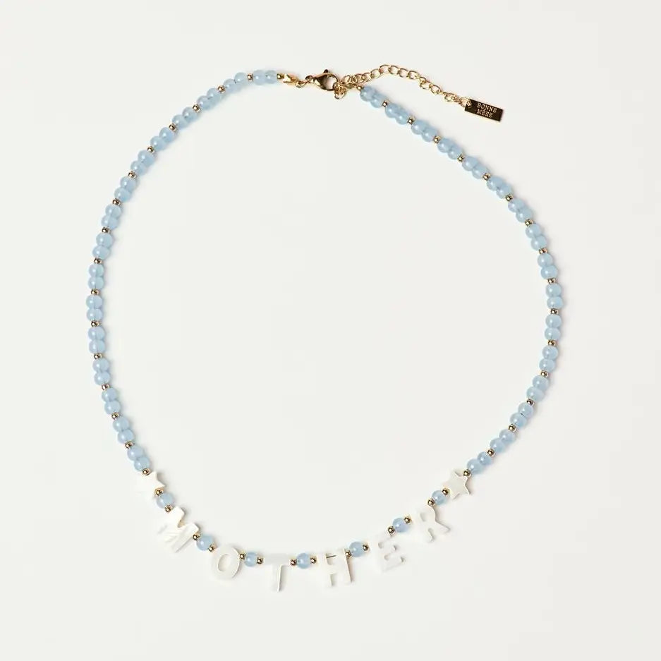 Bonne Mere Beaded Mother Necklace | Sky Blue