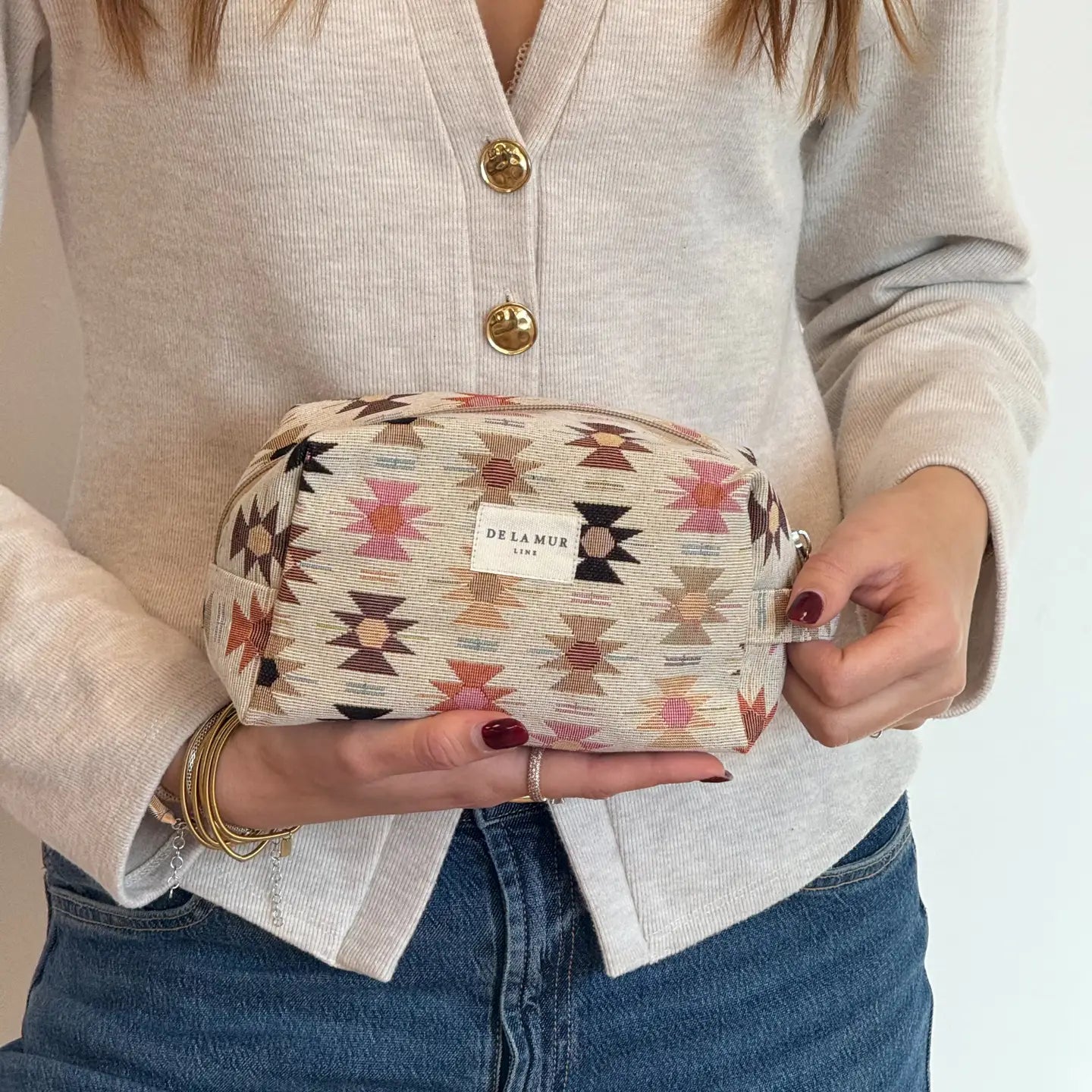 De La Mur Squared Makeup Pouch | Royal