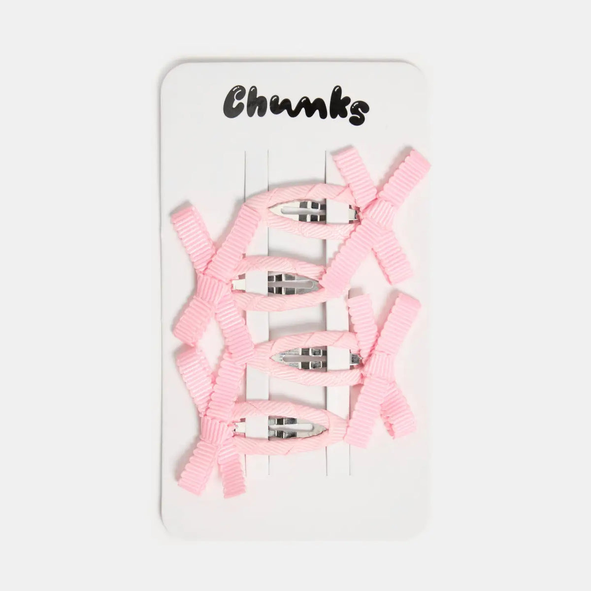 Chunks Bow Snap Clips | Blush