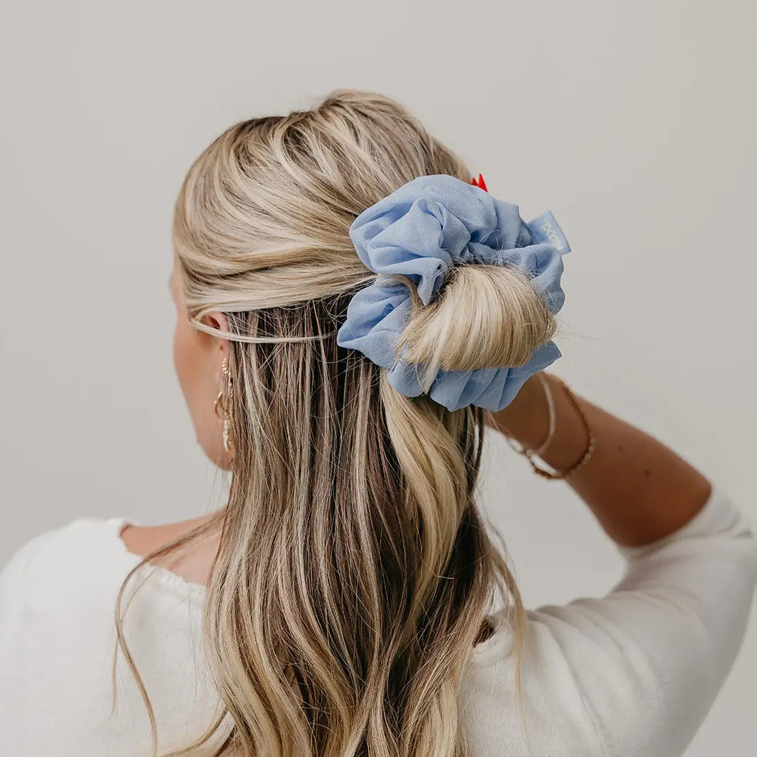 Oversized Chiffon Scrunchie | Dusty Blue