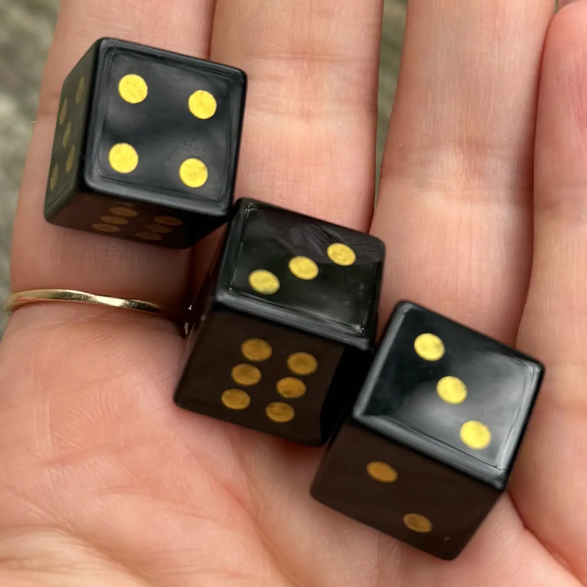 Black Obsidian Crystal Carved Dice | Mini Grounding Stone Die