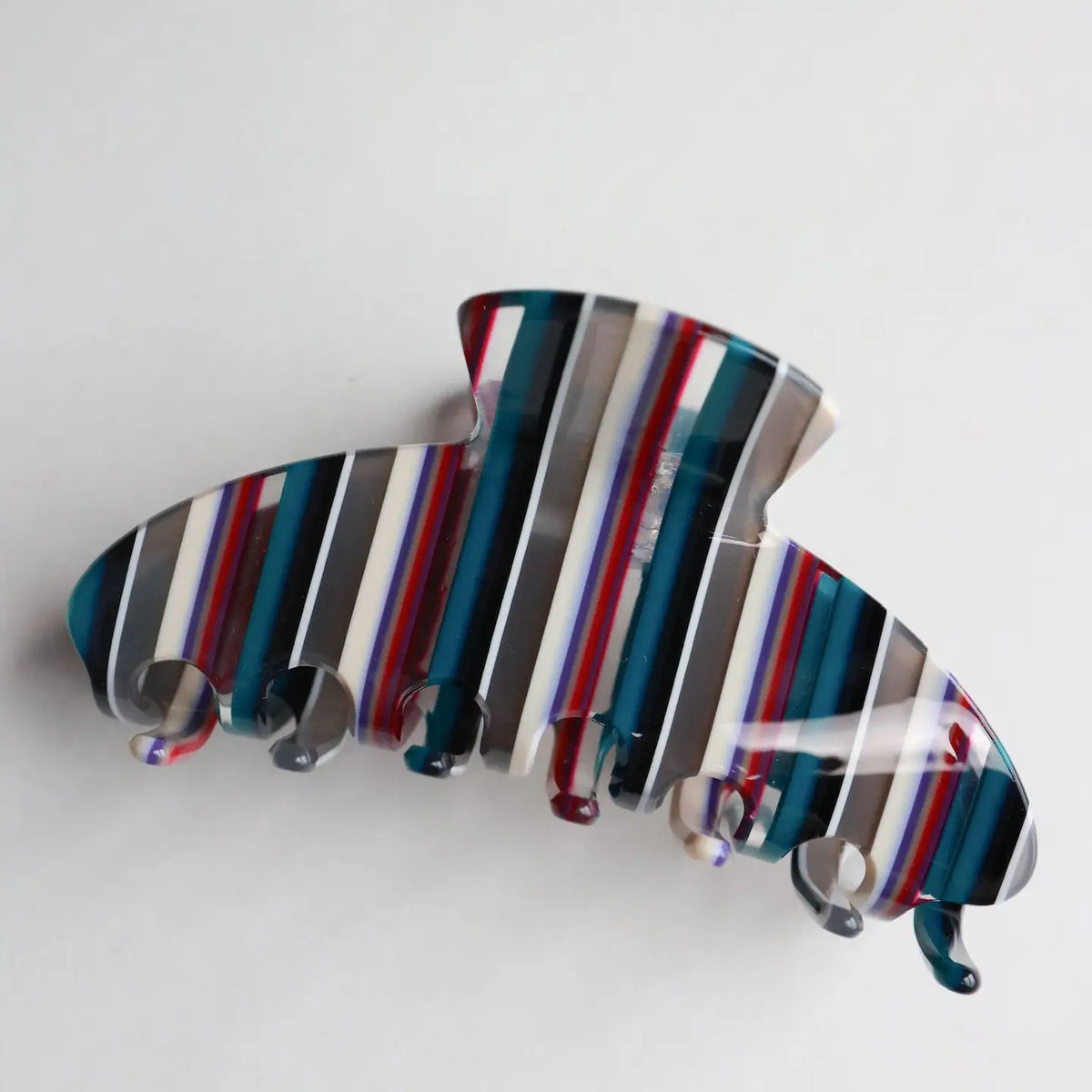 Berry Stripe Claw Clip