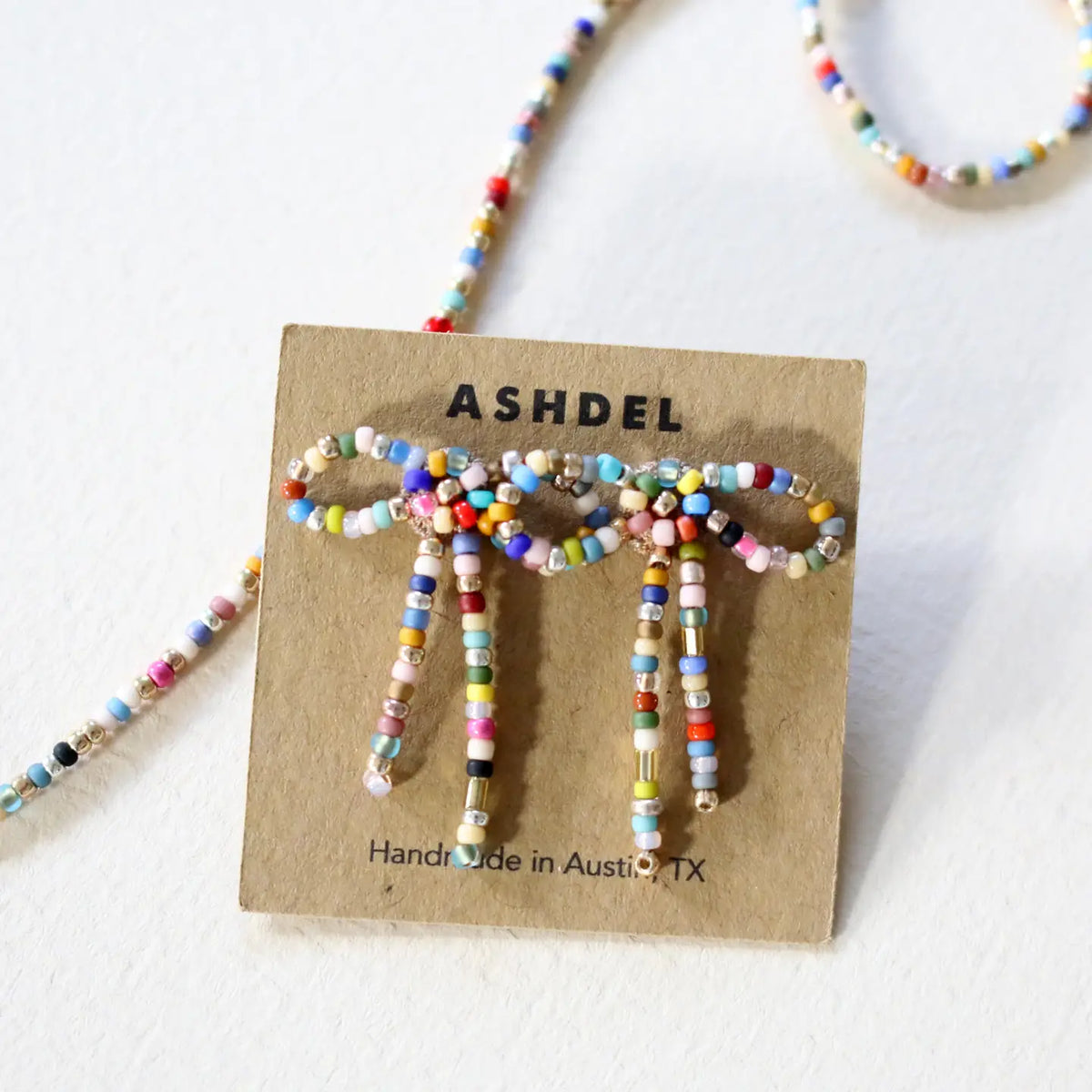 Ashdel Earrings | Vintage Beaded Bow Studs