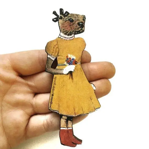 Wooden Magnet | Otter Girl