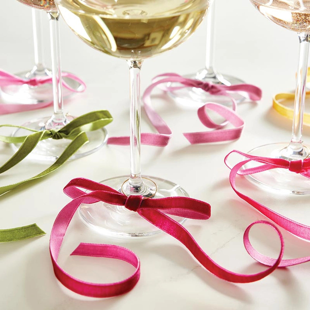 Velvet Bow Wine Charms Set Of 6  | Moroccan