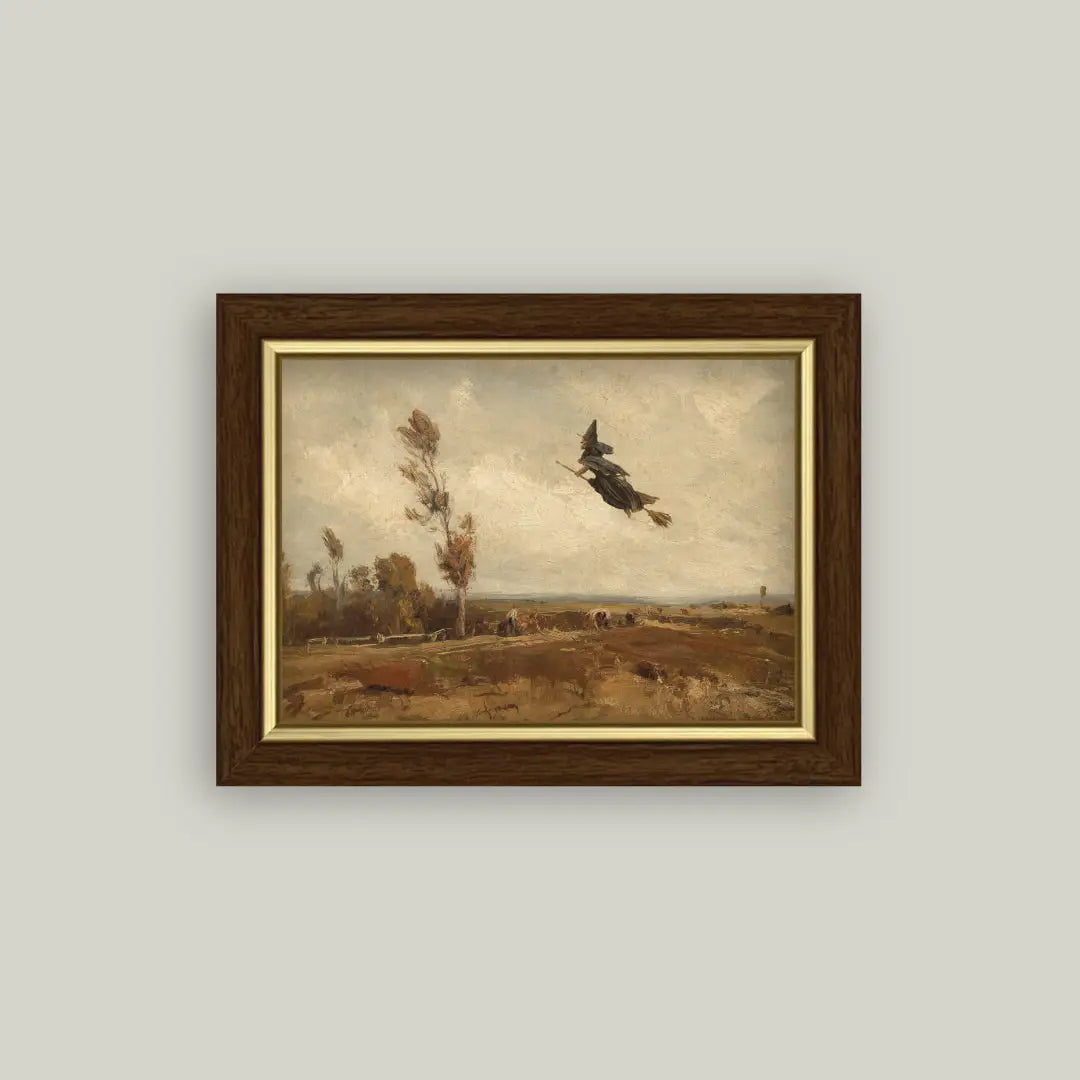 Witch Over An Autumn Sky Art Print | 6"x4"