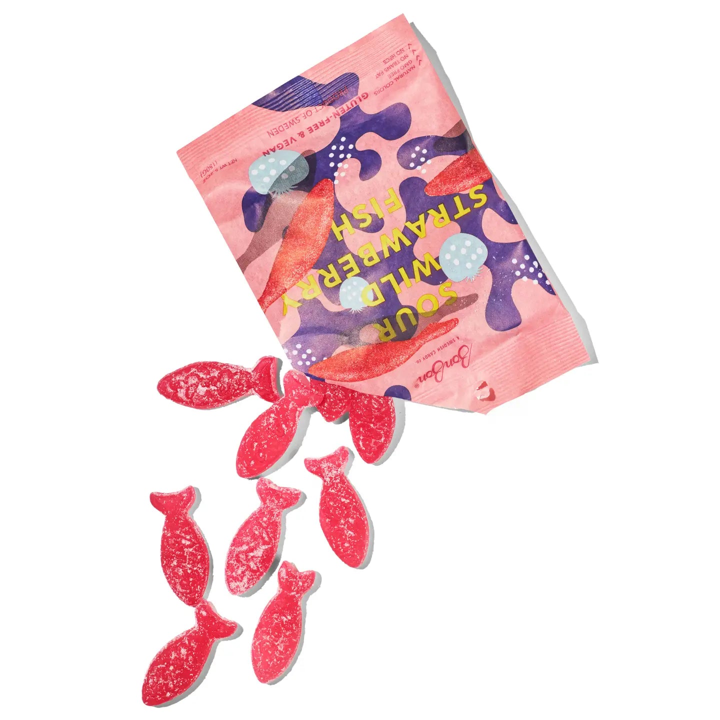 BonBon Swedish Candy | Sour Wild Strawberry Fish