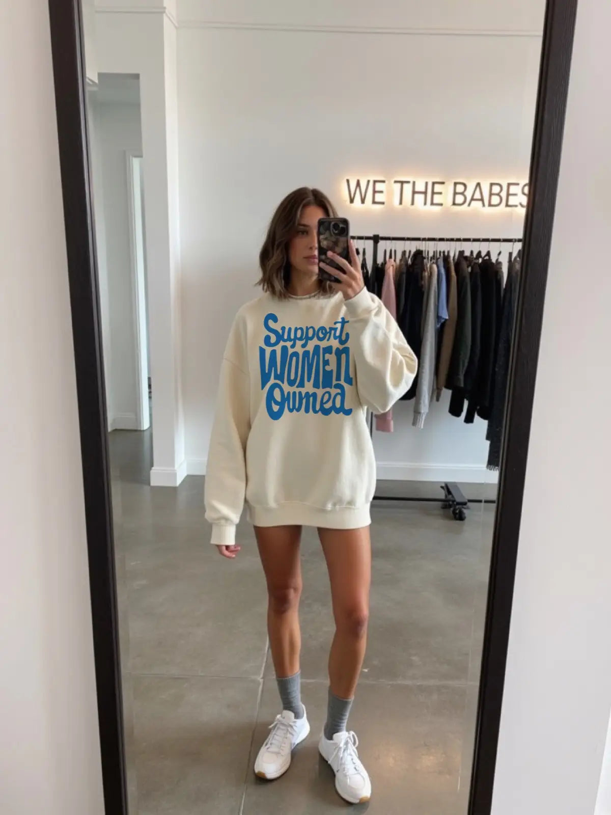 Support Women Owned Graphic Sweatshirt | Vanilla