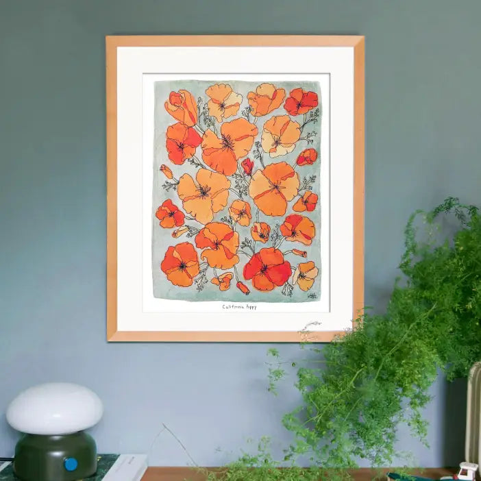 Kim Hoppe 11x14 Art Print | California Poppy