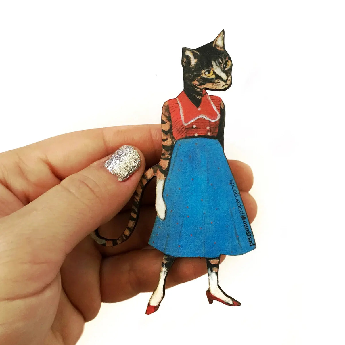 Wooden Magnet | Cat Lady