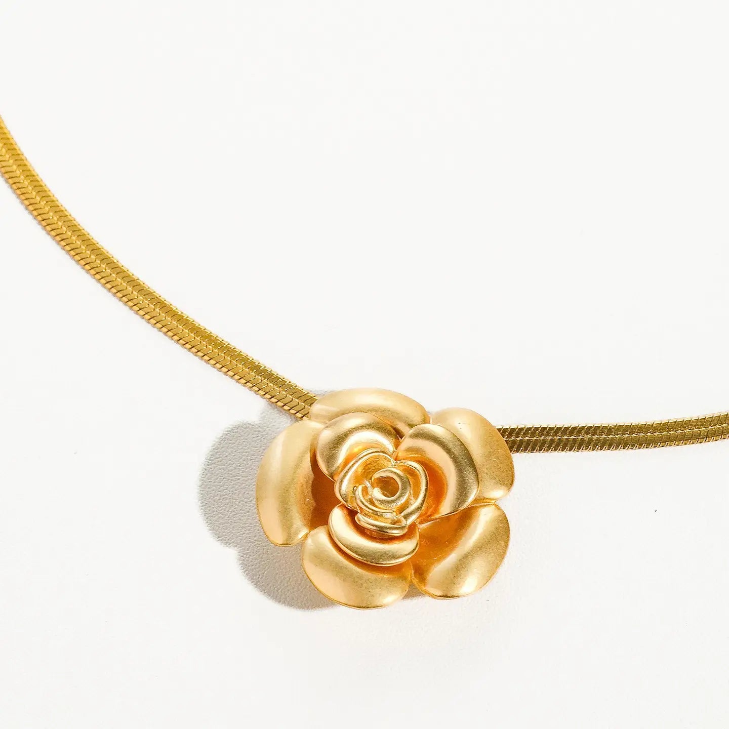 Gold Vintage Rose Necklace