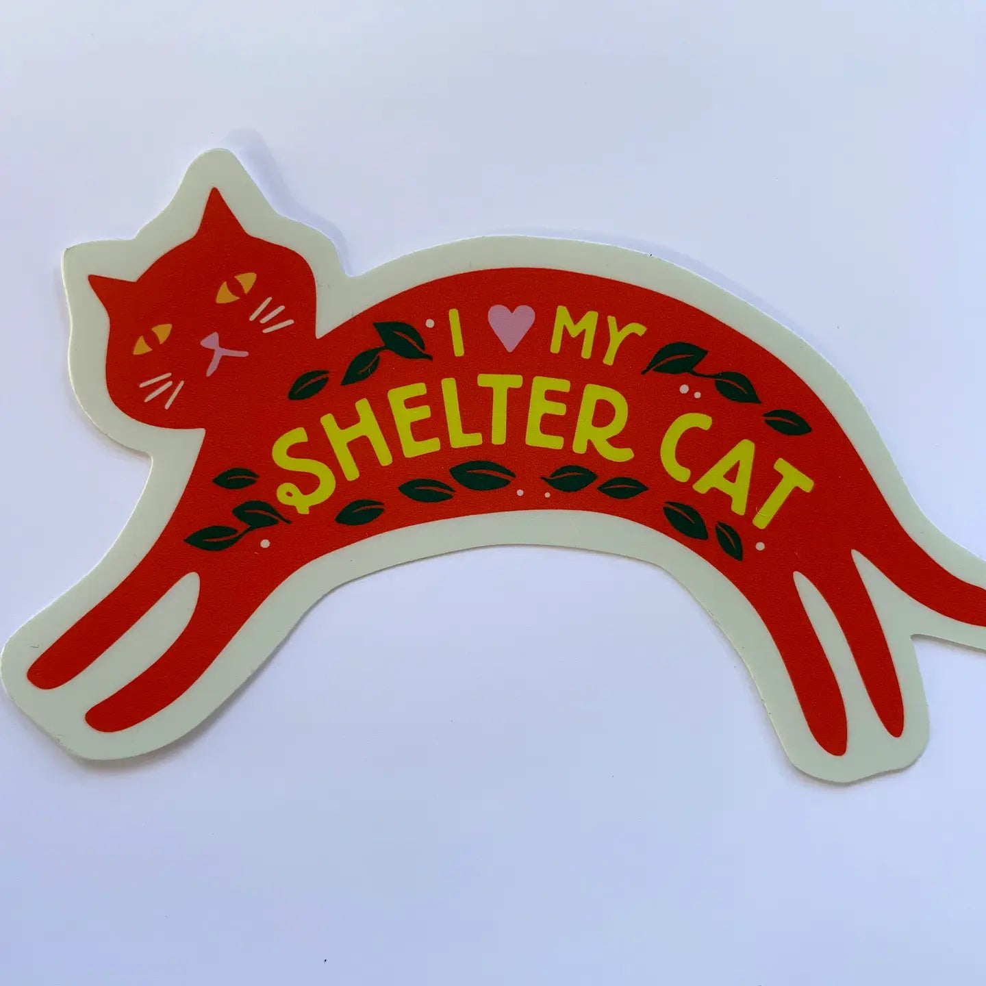 I Love My Shelter Cat Sticker