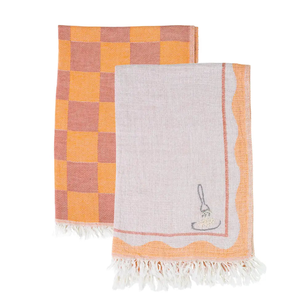 Hand-Stitched Kitchen Towel Set | Pasta
