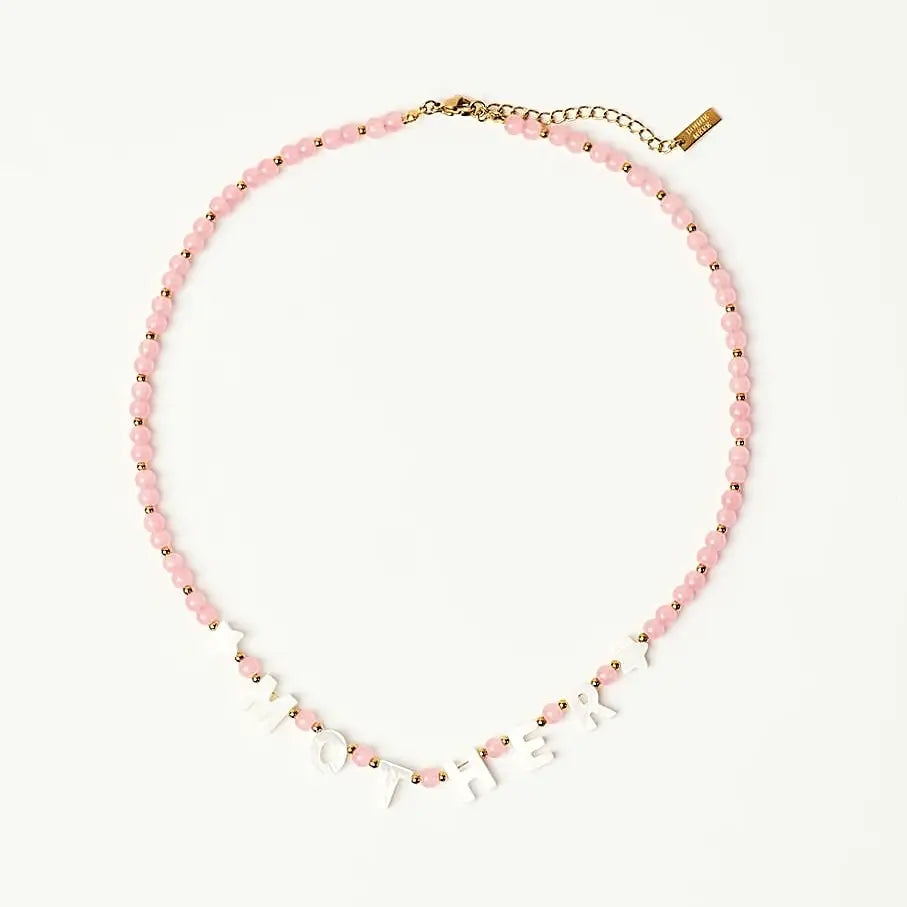 Bonne Mere Beaded Mother Necklace | Dusty Pink