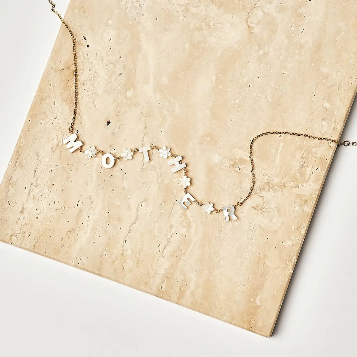 Bonne Mere Beaded Mother Necklace | Gold + Flowers