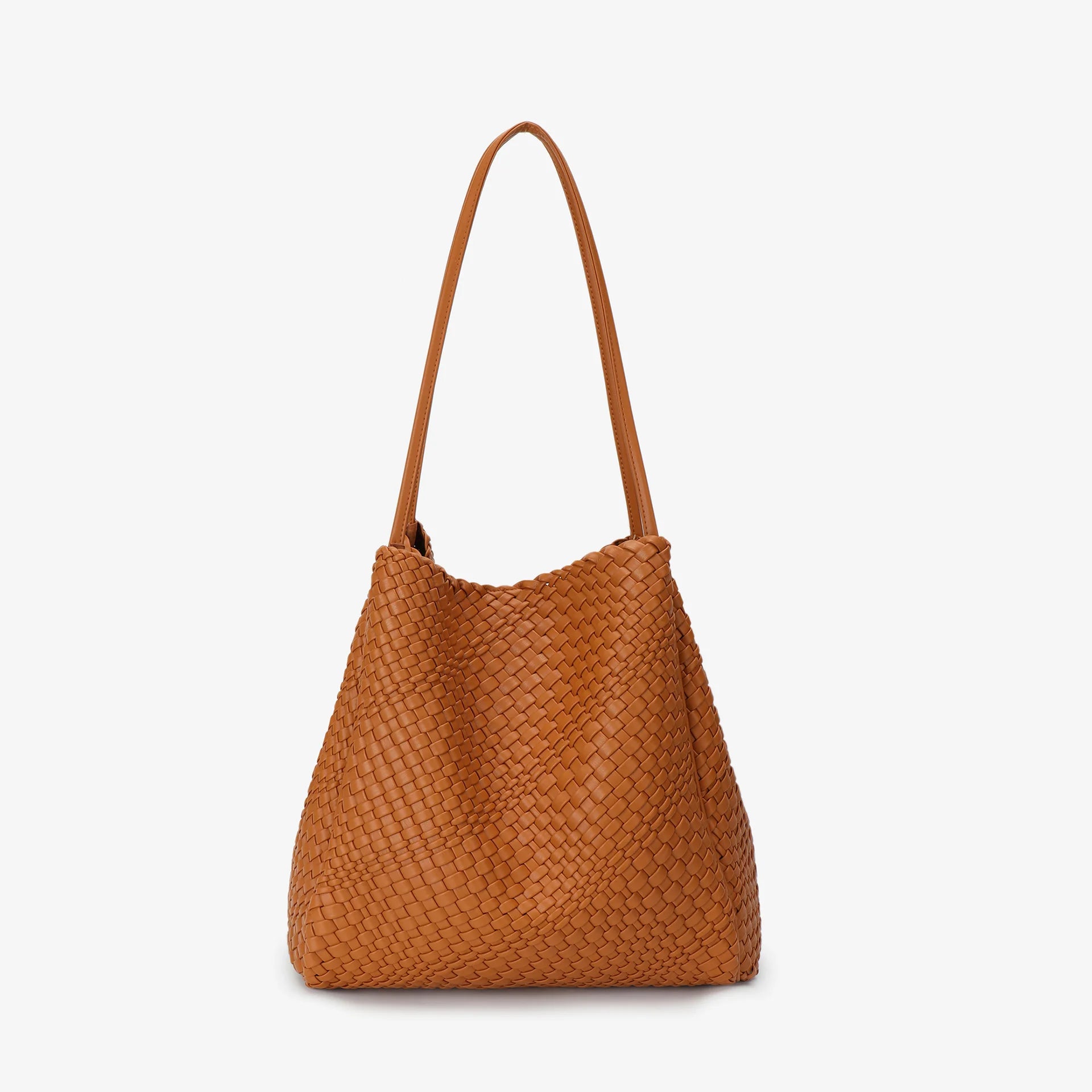 Hollace North South Woven Tote | Camel