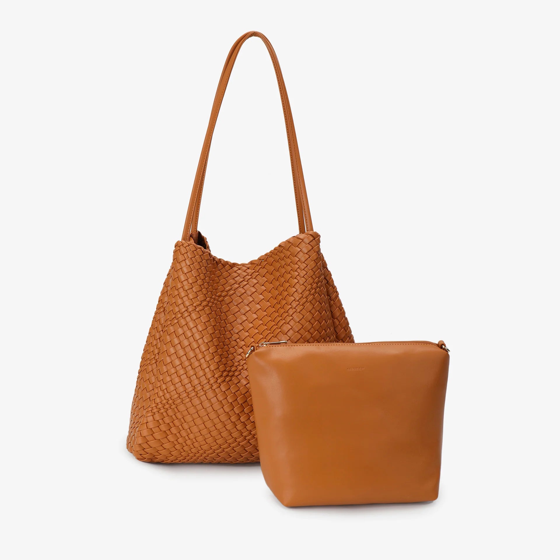 Hollace North South Woven Tote | Camel