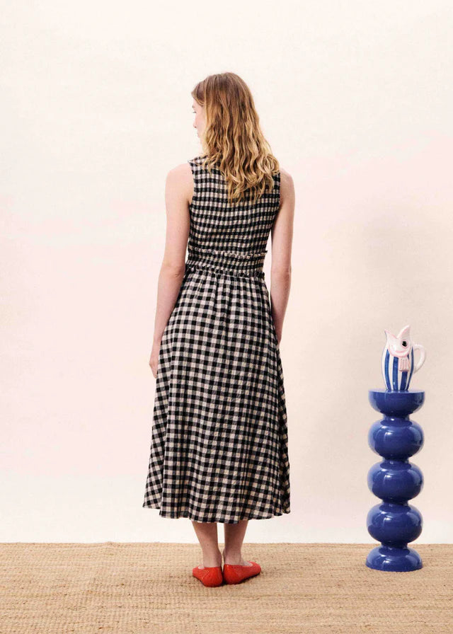 FRNCH Squarema Gingham Dress | Noir