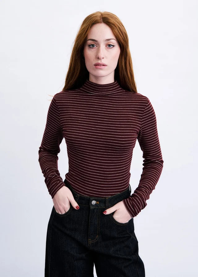 FRNCH Odori Long Sleeve T-Shirt | Bordeaux