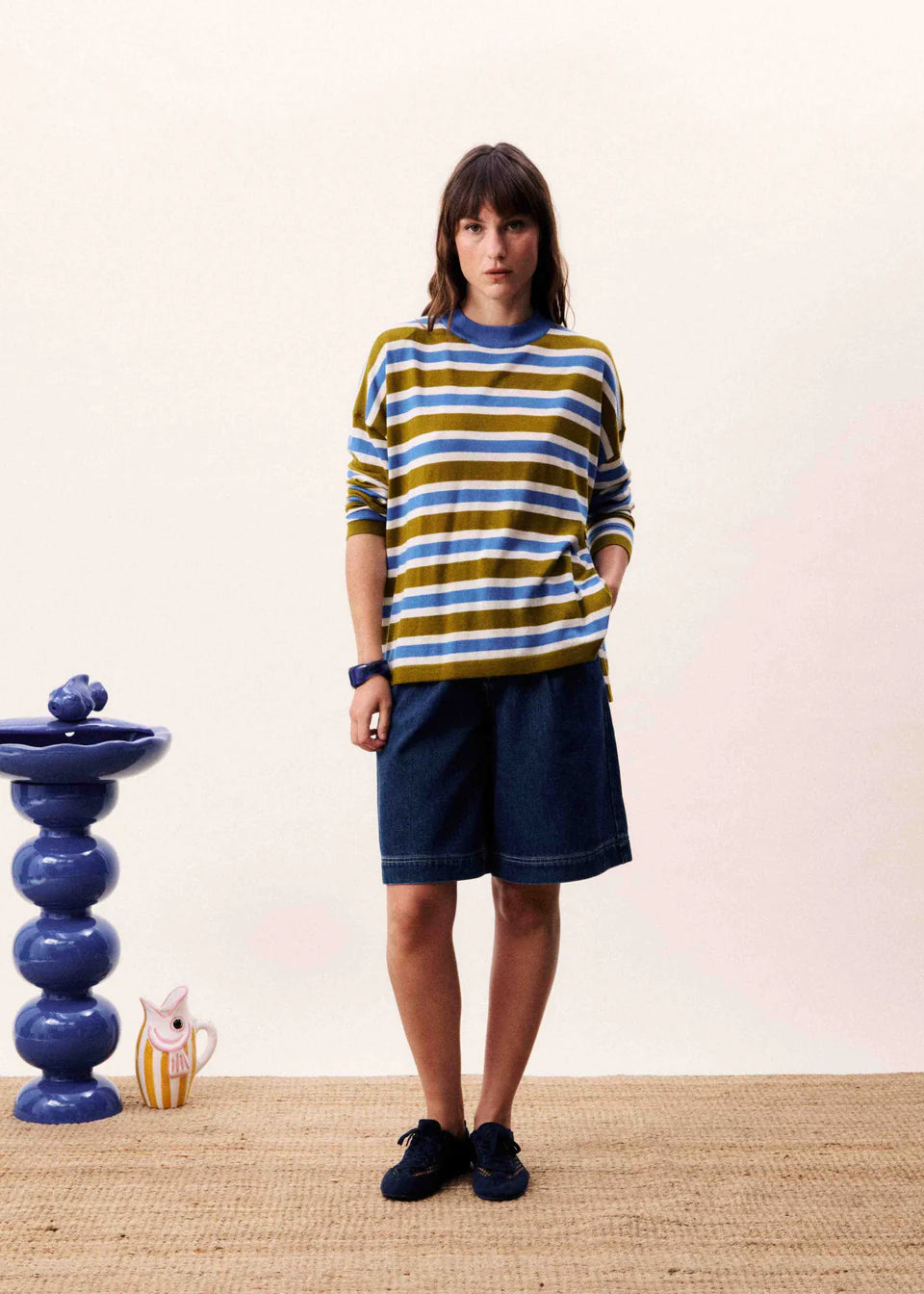 FRNCH Sapphire Pull Sweater | Olive