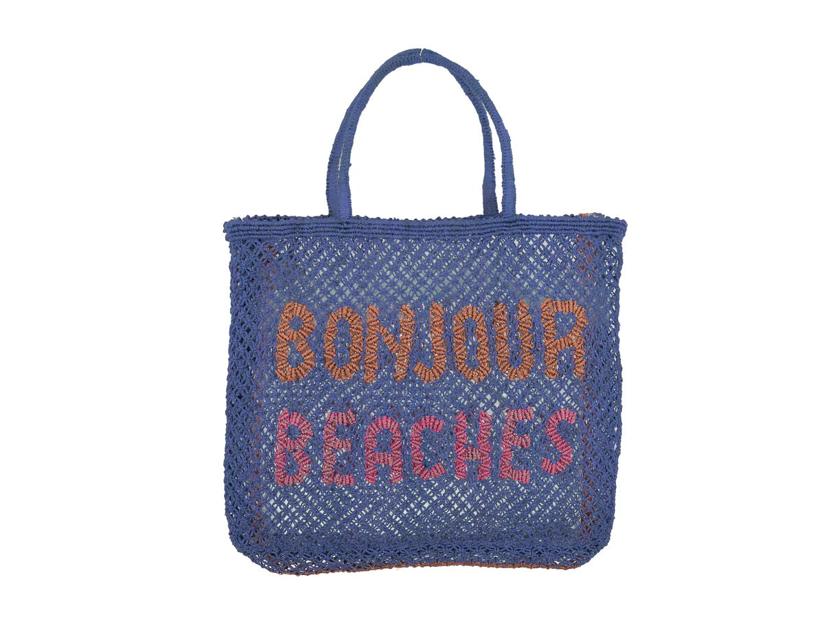 Bonjour Beaches Jute Bag | Navy