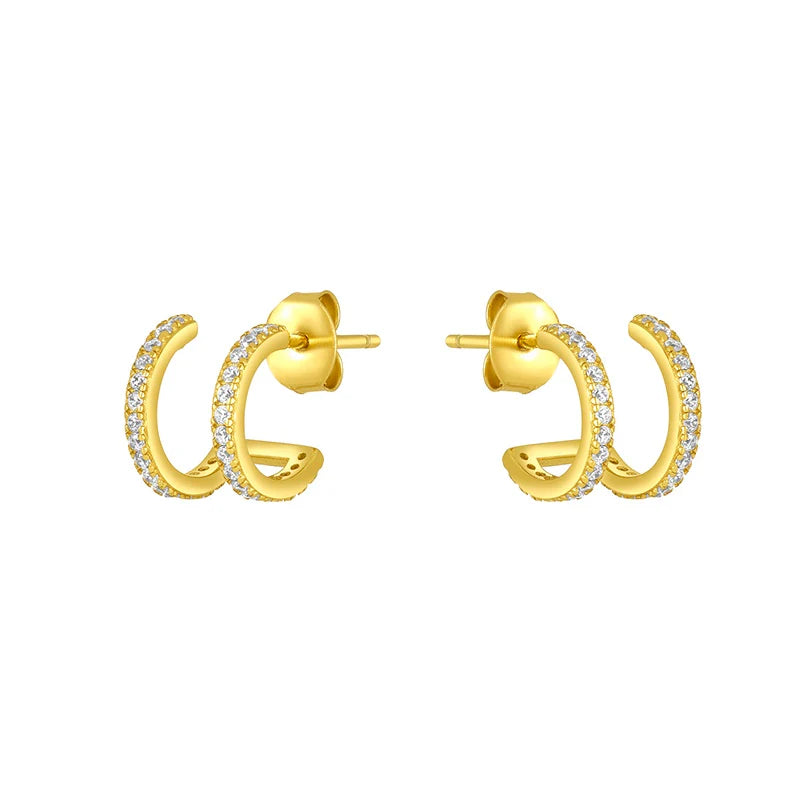 Delaney Huggies In 18K Gold Plated Non-Tarnish
