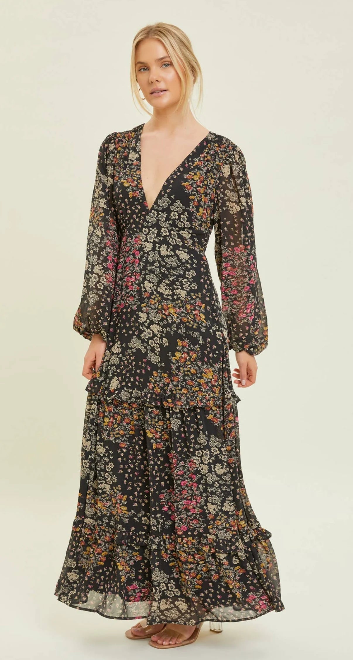 Black Floral Maxi *Extended Sizing*