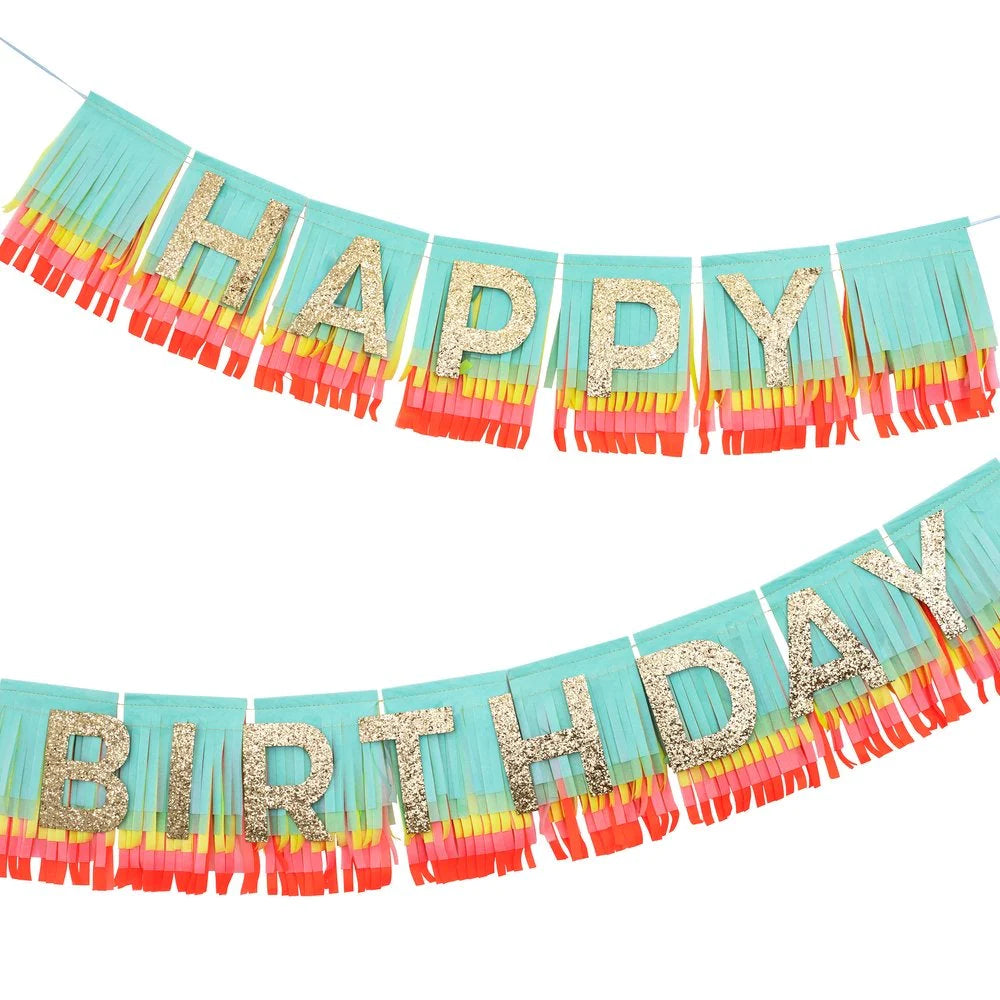 Meri Meri Fringe Birthday Garland | Blue