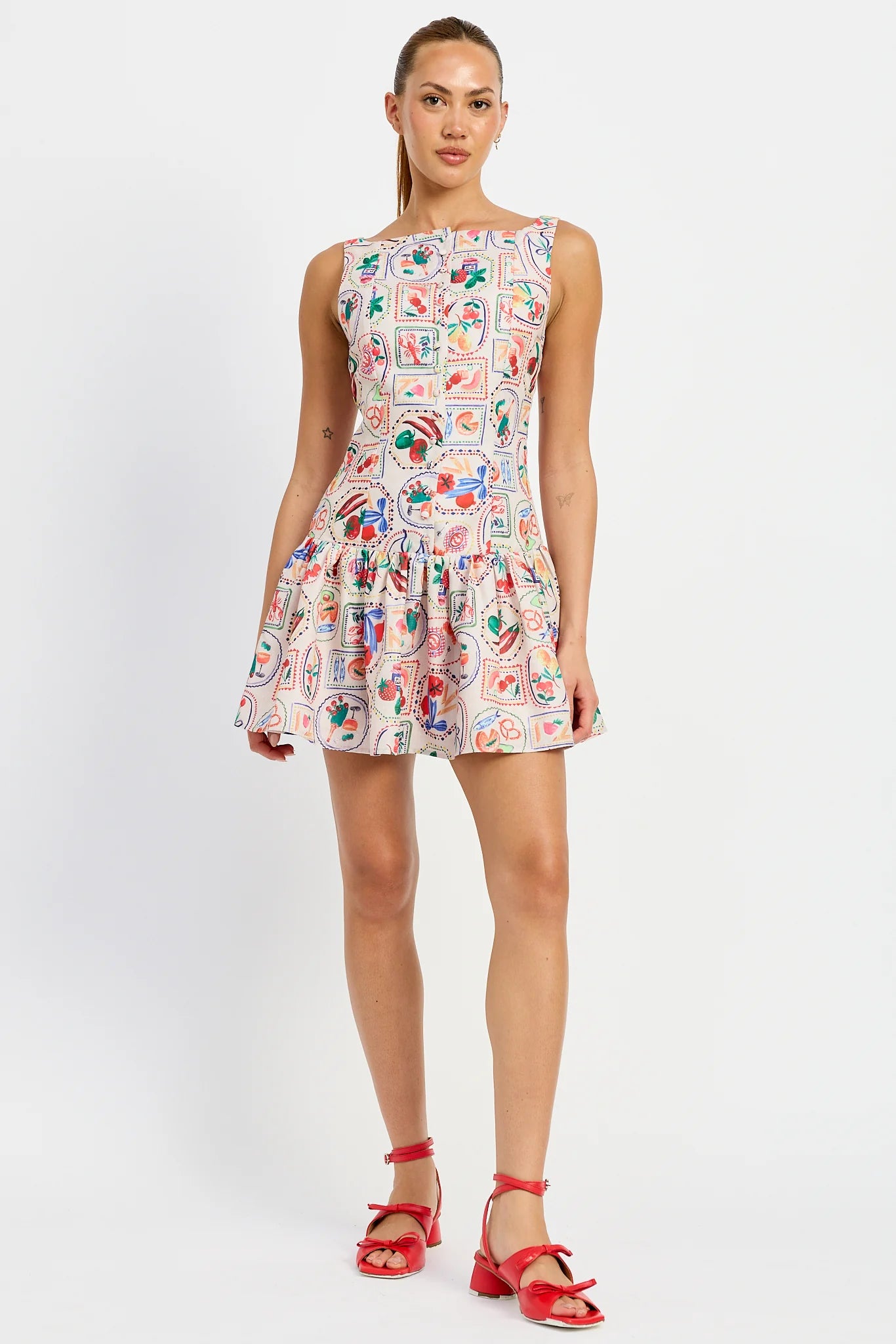 En Saison Tile Print Mini Dress