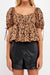 Leopard Puff Sleeve Top