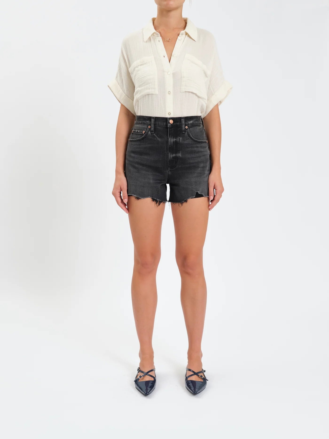 Daze Denim Knock Out High Rise Shorts | Night Life Vintage