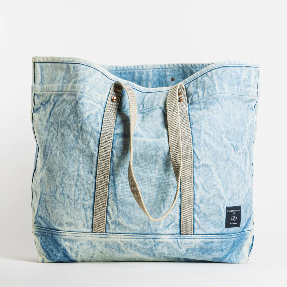 Immodest Cotton Large East West Tote | Acid Wash