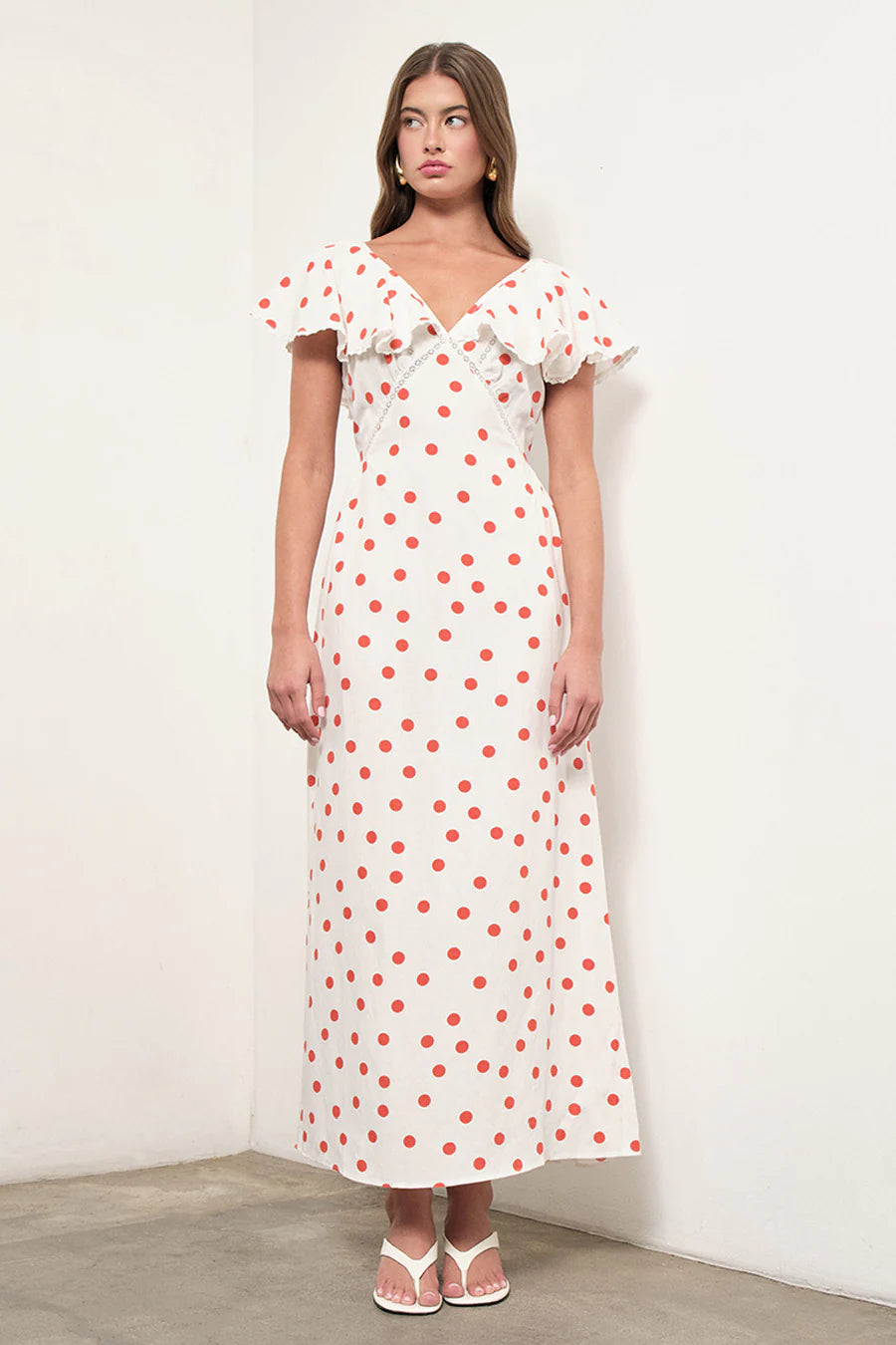 Maude Club Valerie Dress | White + Red Dots