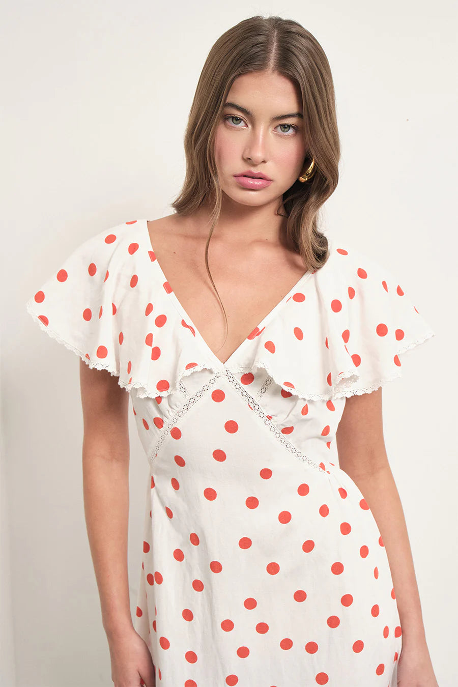 Maude Club Valerie Dress | White + Red Dots
