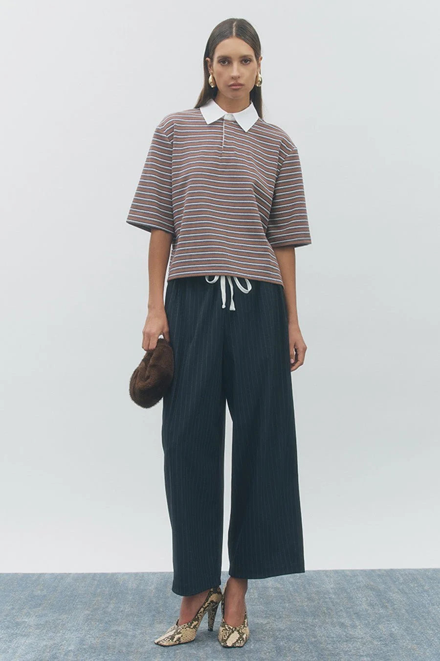 Maude Club Frankie Top | Brown + Navy