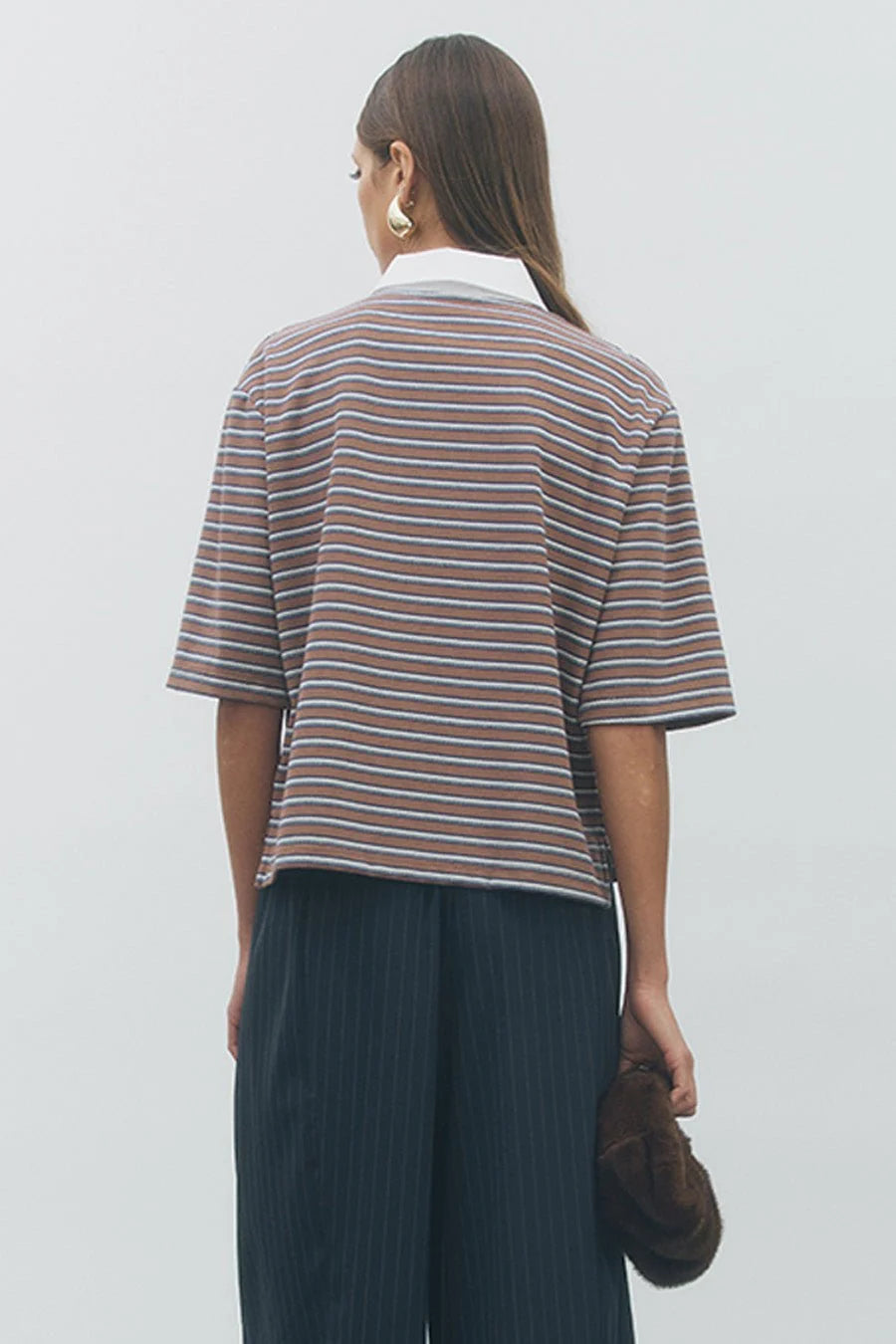 Maude Club Frankie Top | Brown + Navy
