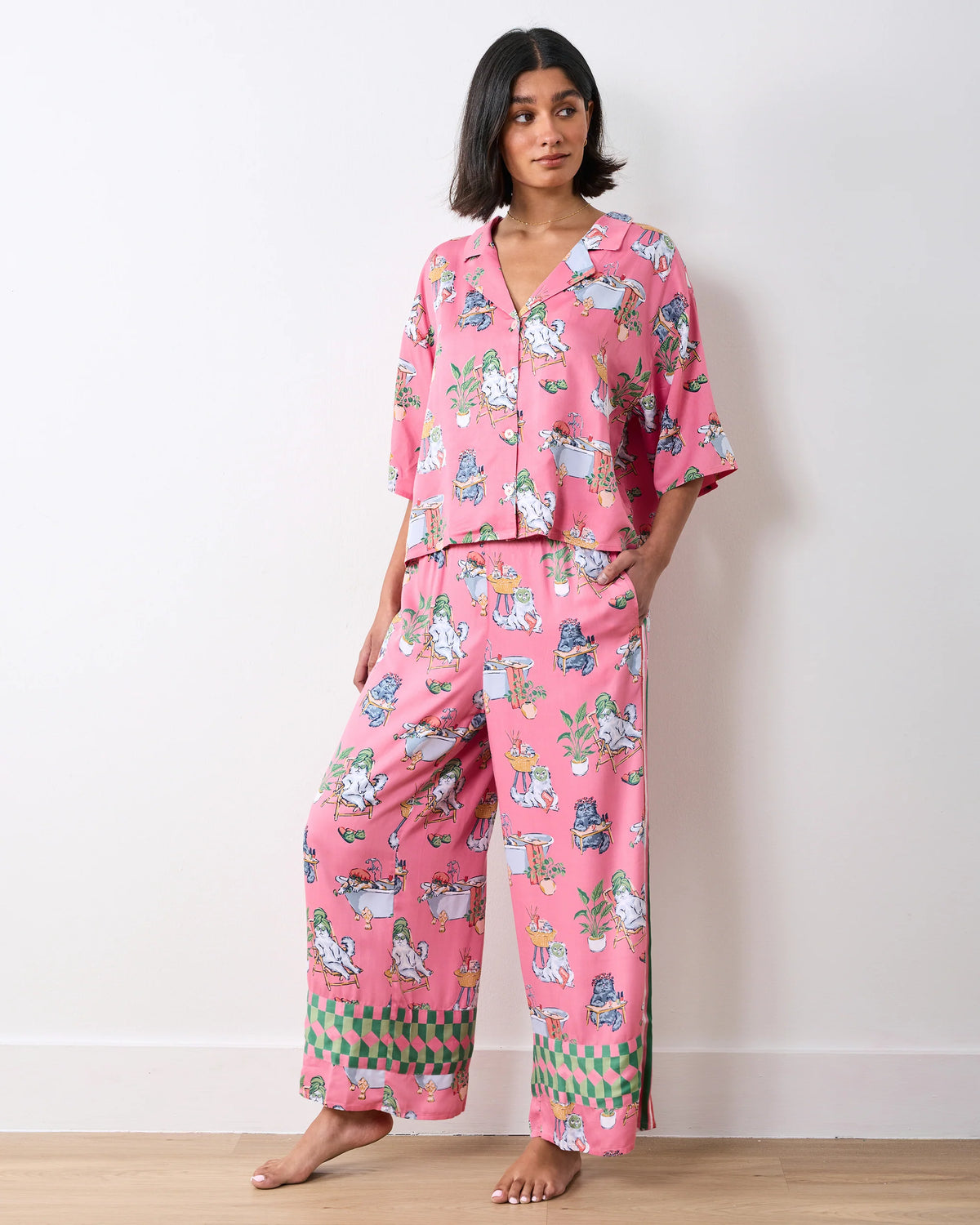 Printfresh Spa Day Satin Wildest Dreams PJ Set