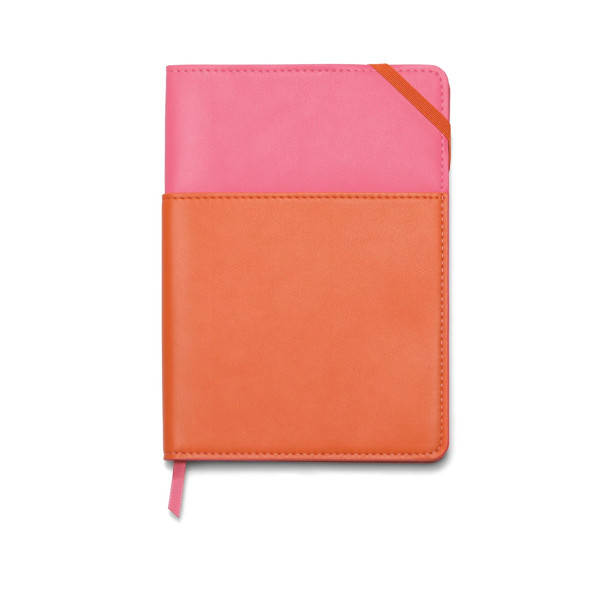 Vegan Leather Pocket Journal | Pink & Chili