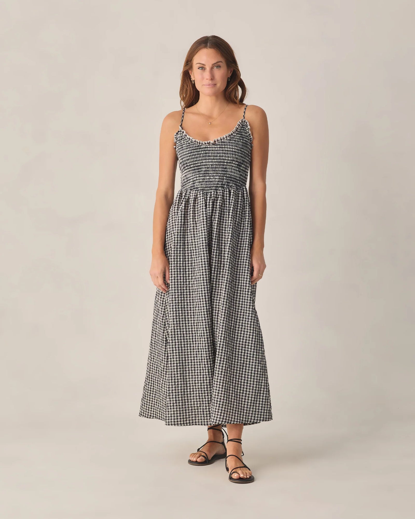 Rylee + Cru Chrissy Dress | Black Gingham