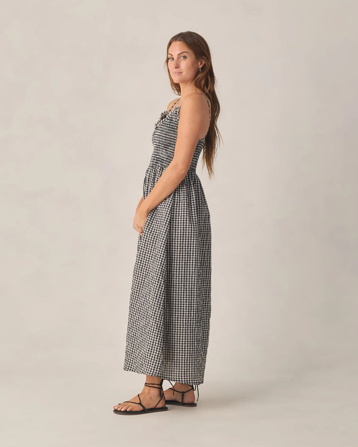 Rylee + Cru Chrissy Dress | Black Gingham