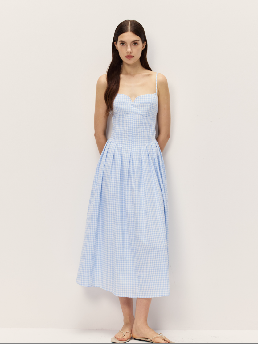 Elodie Ives Dress | Light Blue Gingham
