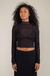 Abra Jacquard Mesh Top | Black *Extended Sizing*