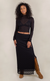 Abra Jacquard Mesh Skirt | Black *Extended Sizing*