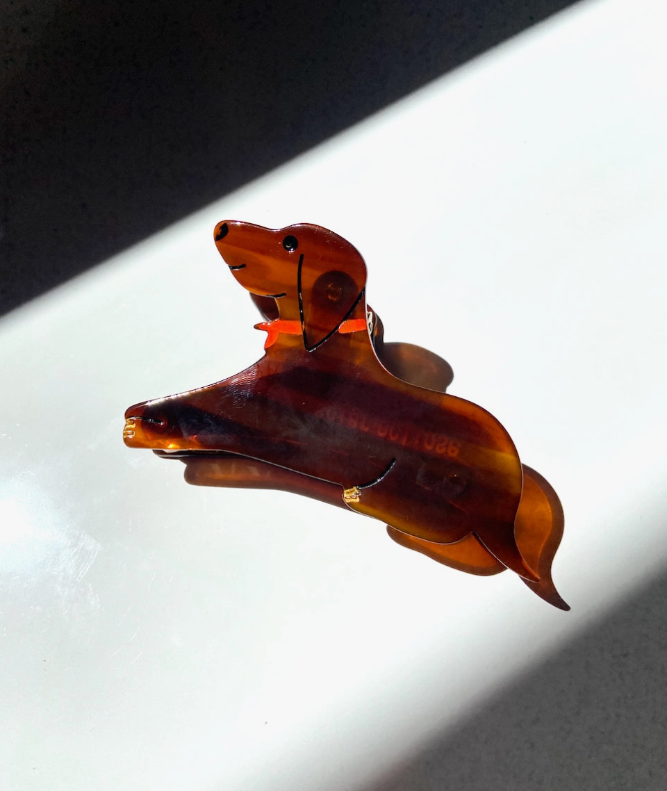 Hand-Painted Dachshund Claw Clip
