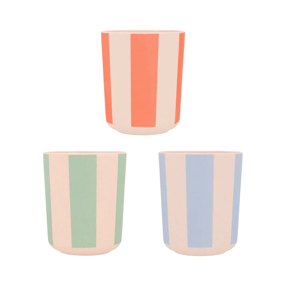 Bamboo Fiber Reusable Cups | Striped