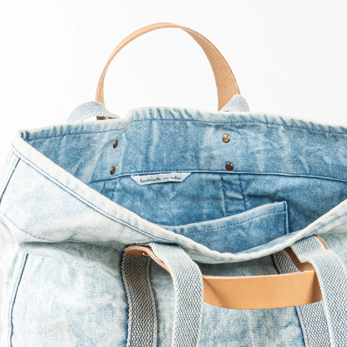 Immodest Cotton Small East West Tote | Acid Wash